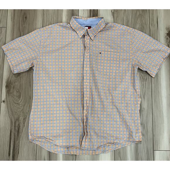 Tommy Hilfiger Short Sleeve Plaid Shirt Men’s Size 2XL - Picture 1 of 8